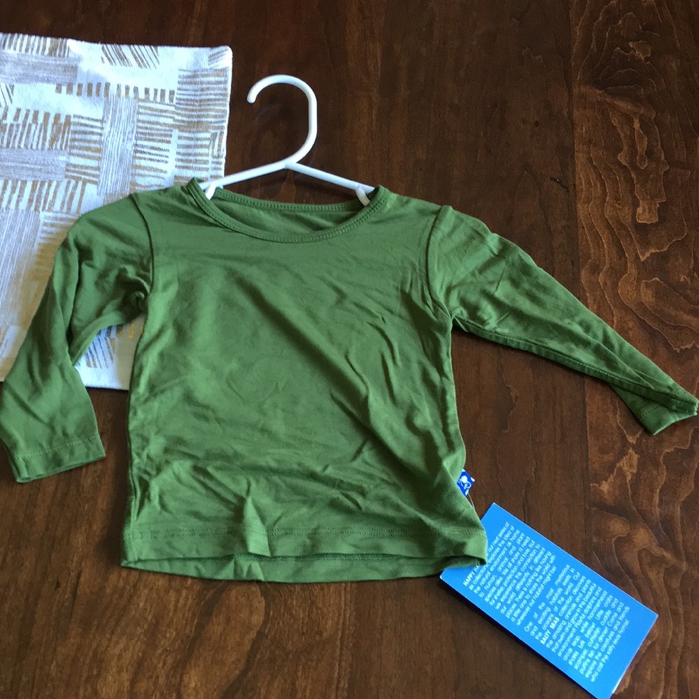 Kickee Pants top 6-12 months color moss